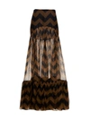 SAINT LAURENT CHEVRON LONG SKIRT SKIRTS MULTICOLOR