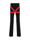 FERRAGAMO CONTRAST INSERT PANTS BLACK