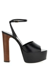 Saint Laurent Jodie Leather Ankle-strap Platform Sandals