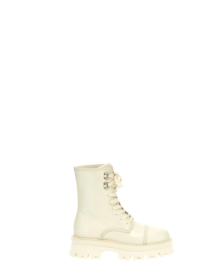 Ferragamo Kira Ankle Boots In White