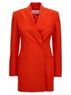 FERRAGAMO LAPEL-FREE SINGLE BREAST BLAZER JACKET JACKETS RED