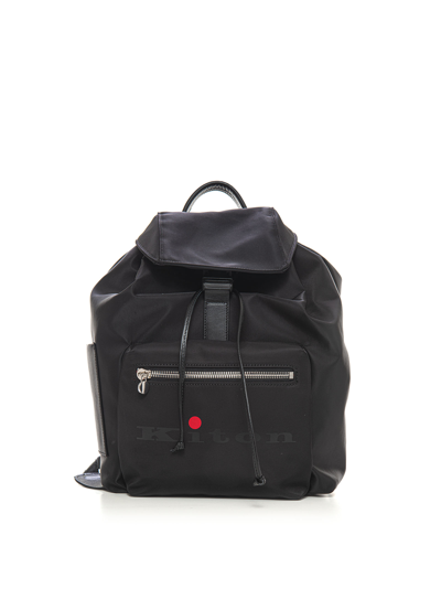 Kiton Backpack With Front Logo In Black