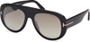 Tom Ford Cecil Brown Mirror Pilot Unisex Sunglasses Ft1078 01g 55 In Black / Brown