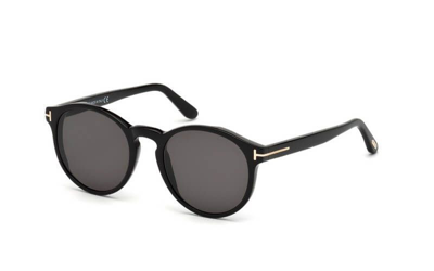 Tom Ford Eyewear Round Frame Sunglasses In Black / Grey