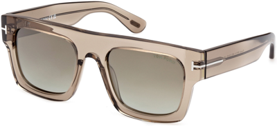 Tom Ford Fausto 53mm Geometric Sunglasses In Green