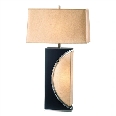Nova Of California Half Moon 30" Table Lamp In Espresso And Brushed Nickel With 4-way Rotary Switch