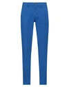Manuel Ritz Man Pants Bright Blue Size 28 Cotton, Elastane