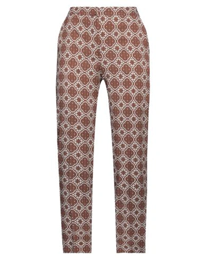Camicettasnob Woman Pants Brown Size 6 Viscose, Elastane