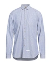 Dnl Man Shirt Blue Size 16 ½ Cotton, Polyamide In Blue