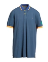 Shockly Man Polo Shirt Slate Blue Size 4xl Cotton, Elastane
