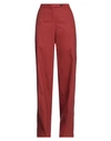 Massimo Alba Woman Pants Brick Size 10 Cotton, Lyocell In Red