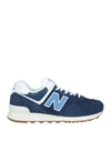 NEW BALANCE NEW BALANCE MAN SNEAKERS NAVY BLUE SIZE 8 SOFT LEATHER, TEXTILE FIBERS