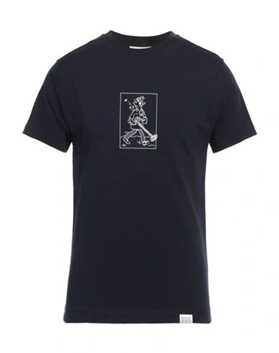 Edmmond Studios Printed Cotton T-shirt In Blue