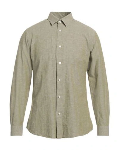 Selected Homme Man Shirt Sage Green Size 15 Organic Cotton, Linen, Cotton