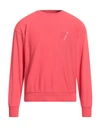 Afterlabel Man Sweatshirt Coral Size S Cotton In Red