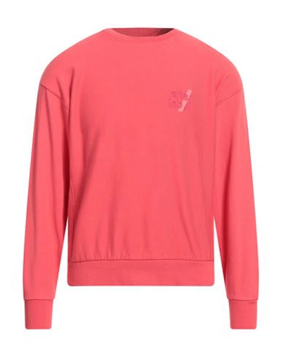 Afterlabel Man Sweatshirt Coral Size S Cotton In Red