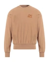 Afterlabel Man Sweatshirt Camel Size S Cotton In Beige