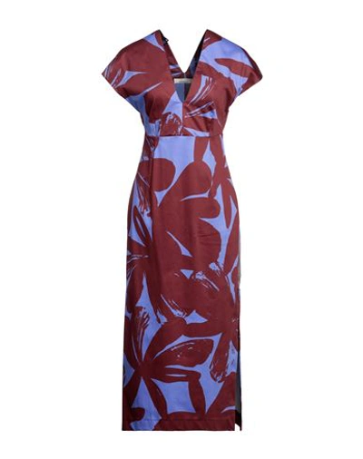 Liviana Conti Woman Midi Dress Burgundy Size 4 Cotton, Elastane In Red