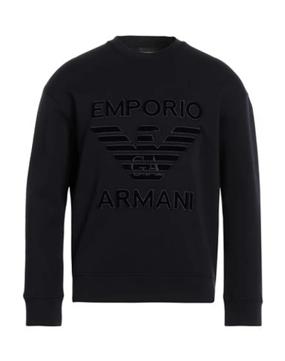 Emporio Armani Man Sweatshirt Midnight Blue Size S Cotton, Polyester, Elastane