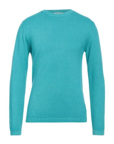 Daniele Fiesoli Man Sweater Turquoise Size M Cashmere In Blue