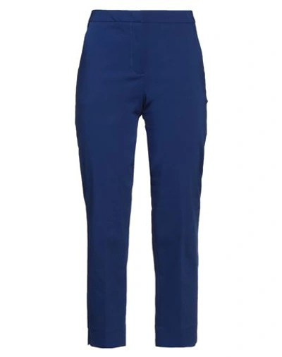 Camicettasnob Woman Pants Blue Size 8 Cotton, Polyester, Elastane