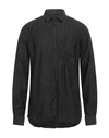 6167 Man Shirt Black Size 17 Cotton In Black