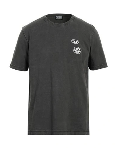 Diesel Man T-shirt Steel Grey Size Xl Cotton
