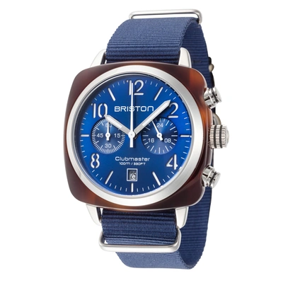 Briston Men's 15140.sa. T.9.nnb Clubmaster 40mm Navy Quartz Watch In Silver