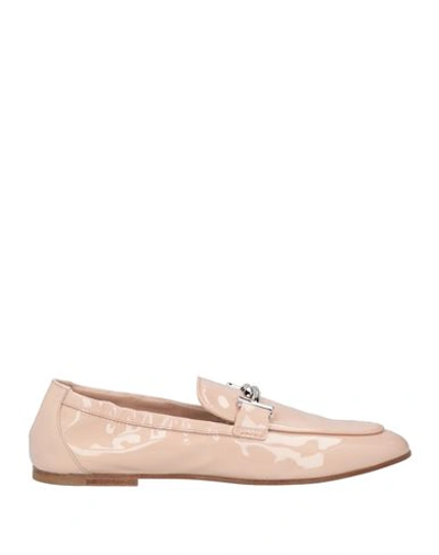 Tod's Woman Loafers Blush Size 6.5 Soft Leather In Pink