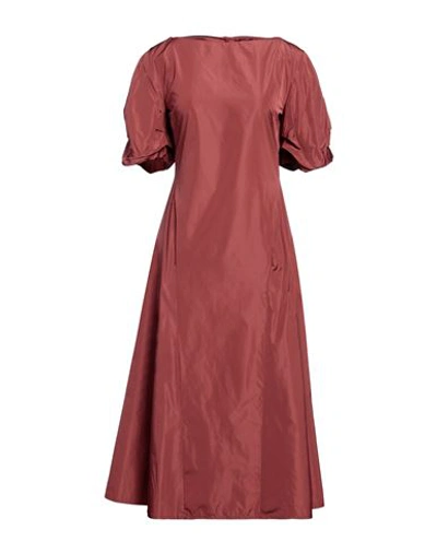 Liviana Conti Woman Midi Dress Brick Red Size 12 Polyester