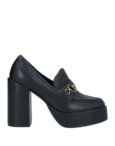 Bibi Lou Woman Loafers Black Size 10 Soft Leather In Black