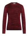 120% Lino Man Sweater Burgundy Size M Alpaca Wool, Polyamide, Wool In Red