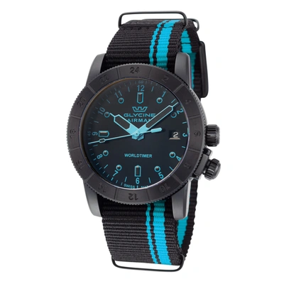Glycine Men's Airman Worldtimer 42mm Quartz Watch In Black