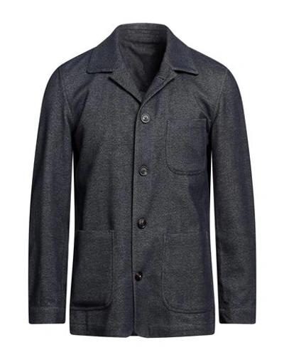 Lardini Man Suit Jacket Slate Blue Size Xl Textile Fibers