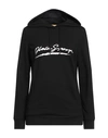 Plein Sport Woman Sweatshirt Black Size S Cotton, Elastane