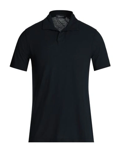 Drumohr Man Polo Shirt Navy Blue Size 40 Cotton