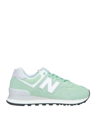 New Balance Woman Sneakers Light Green Size 6 Soft Leather, Textile Fibers