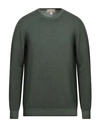 120% Lino Man Sweater Military Green Size L Cashmere, Virgin Wool