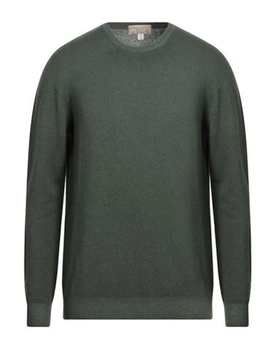 120% Lino Man Sweater Military Green Size L Cashmere, Virgin Wool In Green