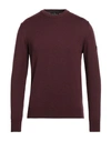 Navigare Man Sweater Burgundy Size Xxl Merino Wool, Acrylic In Red