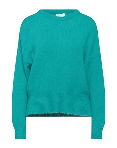 Vicolo Woman Sweater Turquoise Size Onesize Polyamide, Acrylic, Mohair Wool, Wool, Elastane In Blue