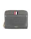THOM BROWNE THOM BROWNE WOMAN WALLET GREY SIZE - SOFT LEATHER