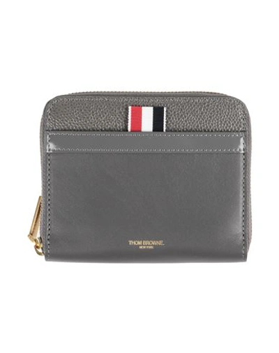Thom Browne Woman Wallet Grey Size - Soft Leather