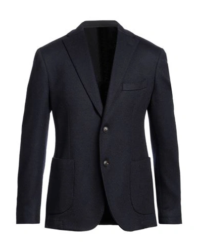 Barba Napoli Man Suit Jacket Midnight Blue Size 44 Wool In Blue