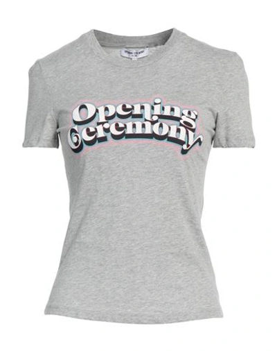 Opening Ceremony Woman T-shirt Grey Size L Cotton