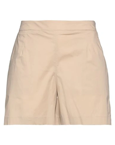 Federica Tosi Woman Shorts & Bermuda Shorts Sand Size 12 Cotton, Elastane In Beige