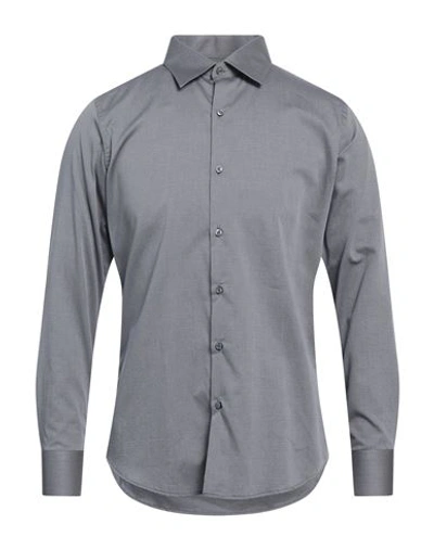 Primo Emporio Man Shirt Pastel Blue Size M Cotton, Elastane In Grey