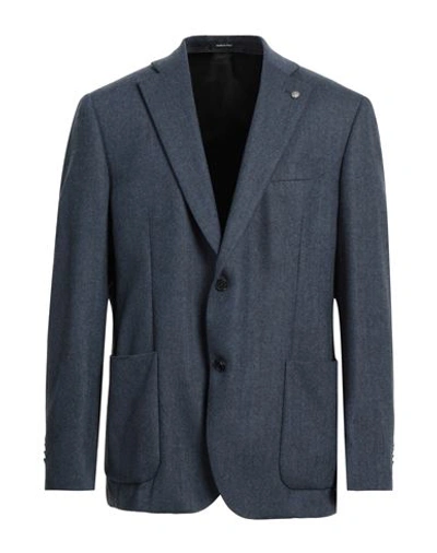 Angelo Nardelli Man Suit Jacket Blue Size 46 Virgin Wool In Navy Blue