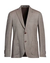 Angelo Nardelli Man Suit Jacket Brown Size 36 Virgin Wool In Beige