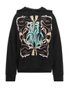 Just Cavalli Man Sweatshirt Black Size 3xl Cotton In Black
